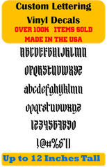 Custom Personalized Decal Vinyl Lettering Text Business Sign Old English Font vD