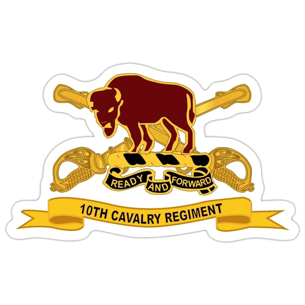 Army 10th Cavalry Regiment Buffalo Emblem Badge Sticker, max. 4 x 4″
