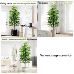 Fiddle Leaf Fig Tree Artificial Tall Faux Fiddle Leaf Fig Tree with Plant Pot