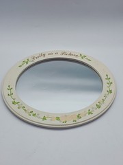 Ashton-Drake Galleries, Wood Framed Mirror, «Pretty As A Picture» 13”x11” Vintag