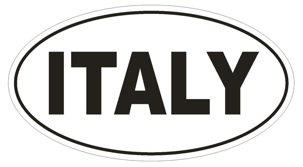 ITALY Oval Bumper Sticker or Helmet Sticker D2117 Country Euro oval