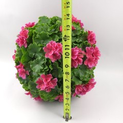 Wicker Park 13″ Pink Geranium Indoor/Outdoor Faux Floral Spring Sphere