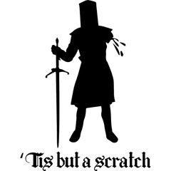 6″ Monty Python Black Knight Tiz But A Scratch Vinyl Decal Sticker