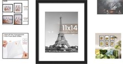 Classic 11×14 Black Photo Frame with Mat for Vertical or Horizontal Display