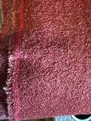 Woven Wool Burgundy Blanket Unknown Brand Short Fringe 84×72″