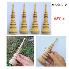 4×6.25″Wooden Finial Model 2 Thai Traditional TopTiered Post furniture DIY Deco