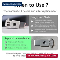 Original Bamboo Lab Replacement Filament Cutter Blade for Bambu lab P1S/P1P/X1/X