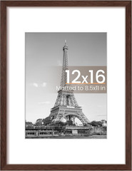 12X16 Picture Frame, Display Pictures 8.5X11 with Mat or 12 X 16 Without, Wall H