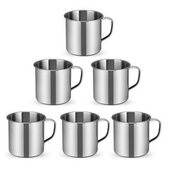 6Pcs/Set 6 CM / 2.36 Inch Stainless Steel Coffee Cup 4 oz Stainless Steel Esp…
