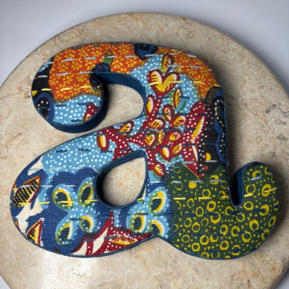 Anthropologie Fabric Letter A «A» Wall Decor 9in Multicolor Patchwork Boho