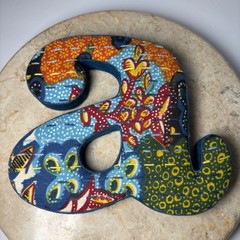 Anthropologie Fabric Letter A «A» Wall Decor 9in Multicolor Patchwork Boho