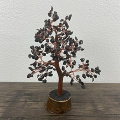 Vintage Tree of Life 10” Bonsai Black Stones Copper Wire Chakra Feng Shui Boho
