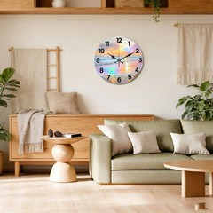 Sunset Beach Pattern Wooden Silent Wall Clock No Battery Holiday Home Decors