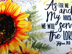 8×6 Sunflower Tile Hang or Tabletop Joshua 24:15 As For Me & My House We Will…