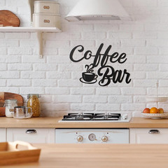 Metal Coffee Bar Sign Wall Art Decor for Kitchen Living Room Home Office