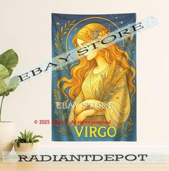 Virgo Zodiac Celestial Fabric Tapestry earth astrology 39X59 in