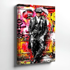 Wall Art Gangster Man Portrait Graffiti Canvas Print Colorful Street Poster