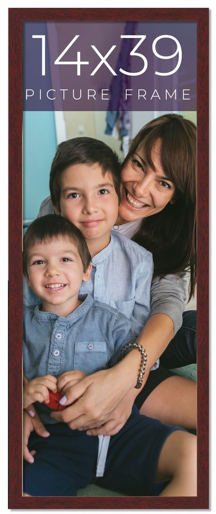 14×39 Frame Brown Solid Wood Picture Frame Width 0.75 Inches | Interior Frame De