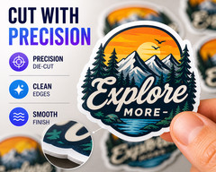 Custom Vinyl Stickers Die Cut Logo Waterproof Gloss Labels Decals Full Color