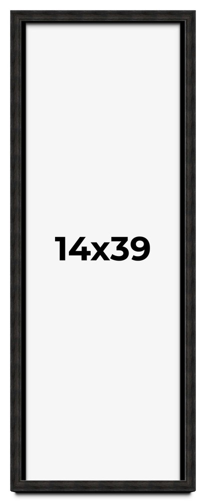 14×39 Shadow Box Black Rustic Barnwood Display Frame | 1.125 Inch Deep | 0.875