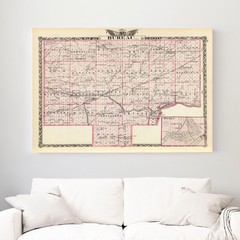 Old Map of Bureau County, IL 1876 – Vintage Illinois Art