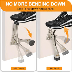 Kickdown Door Stopper 4 Inches – 2 Packs One Touch Adjustable Height Door Stop f