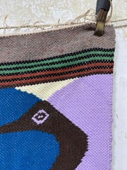 Vintage Gorgeous Hand Woven Peruvian Wool Weaving Tapestry Kilim Rug 144×106 Cm