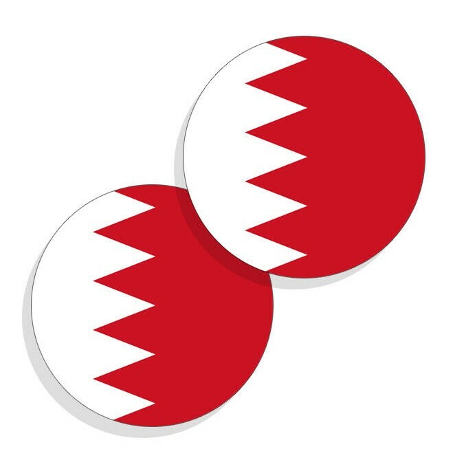 Bahrain Flag Stickers Flag Decals Vinyl Indoor Outdoor Stickers Round 4 pack