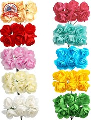 CCINEE 120 PCS Mini Paper Flowers,30mm in Assorted Colors Artificial Flowers for