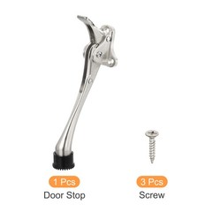 Kickdown Door Stop 6 Inch One Touch Kickdown Door Stopper Silver