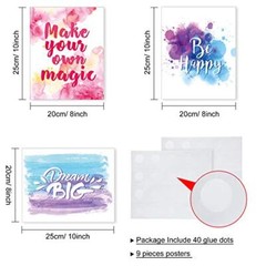 9 Pack Motivational Wall Art Inspirational Quote Posters Wall Decor