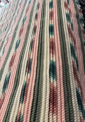Hand Crocheted Multi Color Striped Throw 44”x 60”