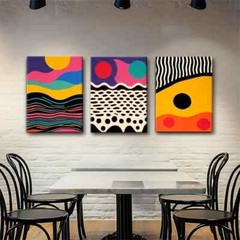 3pcs Colorful Geometric Pattern Artistic Perfect Wall Art Canvas Unframed/Framed
