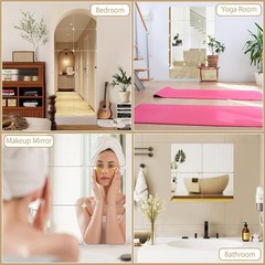 4 Pack Self Adhesive Acrylic Mirror, 8 x 8 Inch Mirror Tiles,Flexible Plastic