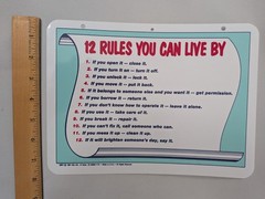 Vintage 1981 Scroll Sign 12 Rules You Can Live By Hershey Park PA FAST Shipping