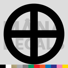 Sun Cross Vinyl Die Cut Decal Sticker – Solar Wheel Earth Norse Viking