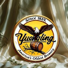 2D Flat, 1 Round Aluminum Tin Metal Signs 8×8 Inches – Vintage Yuengling Inspire