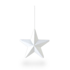 Hanging Flocked Star, White – 7.75″ (96018)