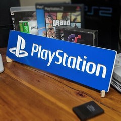Large Engraved PlayStation Logo Video Game Wall Art Collectable Sign