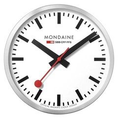 Mondaine Swiss Railways Large Aluminum Case Wall Clock A995.CLOCK.16SBB 400mm