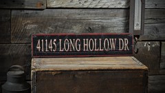 Custom Distressed Address Sign – Rustic Hand Made Vintage Wooden