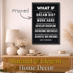 Dare to Dream Big Motivational Wall Art Framed Poster 11×17 Inspirational Quote