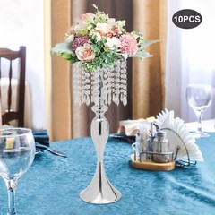 10 PCS Tabletop Crystal Wedding Flower Vase for Banquet Party Decoration