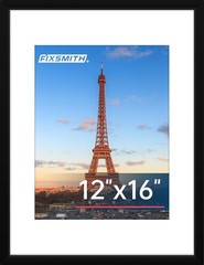 12×16 Picture Frame Black,Display Pictures 8.5×11 with,Mat or 12×16 Without Mat
