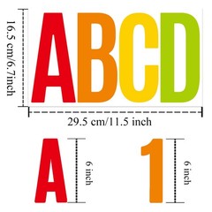 20 Sheets 6 Inch Letter Number Stickers, Self Adhesive Vinyl Capital Alphabet…