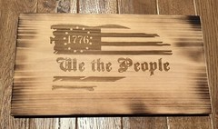 We the People American Torched Wood Wall Hanging 14” X 7.75”, Made In USA