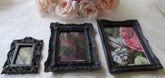 Baroque Black Frame set of 3,Ornate,Matte Black,Victorian,Goth,Moody,5×7,4×6,2×3