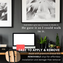 God Didn’t Give Me a Vision to Doubt It Wall Decal Motivational Quote Sticker