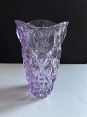 Vase 9″ Amethyst Glass Violet Vase Home Decor Bohemia Crystal Optic