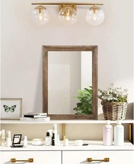 Lightweight Rectangular Rustic Mirror – Easy Install Wall Decor for Bedrooms